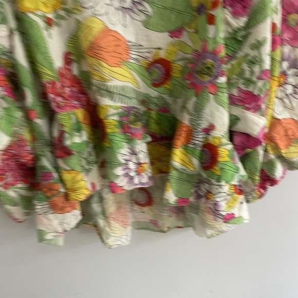 Love The Label Mitzie Floral Blouse Ruffle Balloon Sleeve V-Neck Women’s Sz L - Picture 3 of 6
